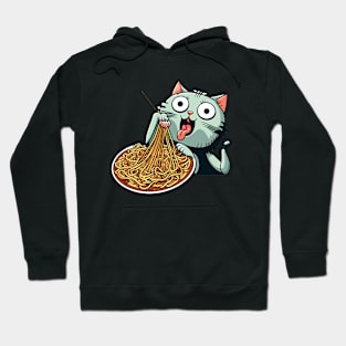 Cat eating spaghetti meme Hoodie